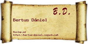 Bertus Dániel névjegykártya